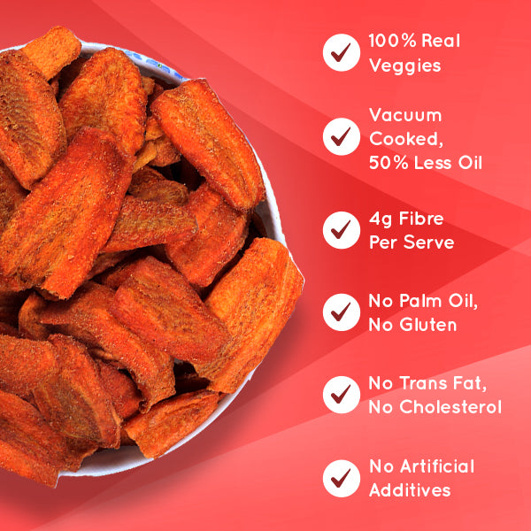 Carrot Khatta Meetha Chips 60g (Pack of 2)